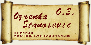 Ozrenka Stanošević vizit kartica
